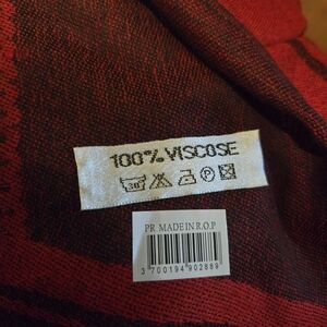 Red And Black Viscose Scarf